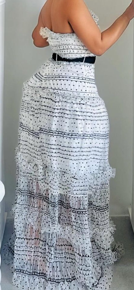 off white maxi dress Odella Off The Shoulder Smocked Maxi Dress - Off White Extra Large | Women's Online Boutique | Boho Chic Style