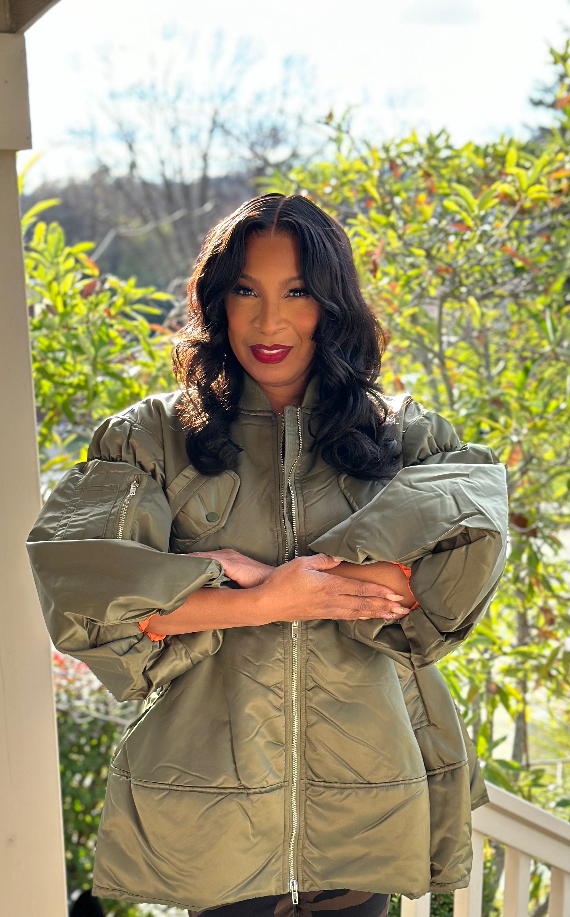 Satin Army Green Jacket – Chic n' Baucy Boutique